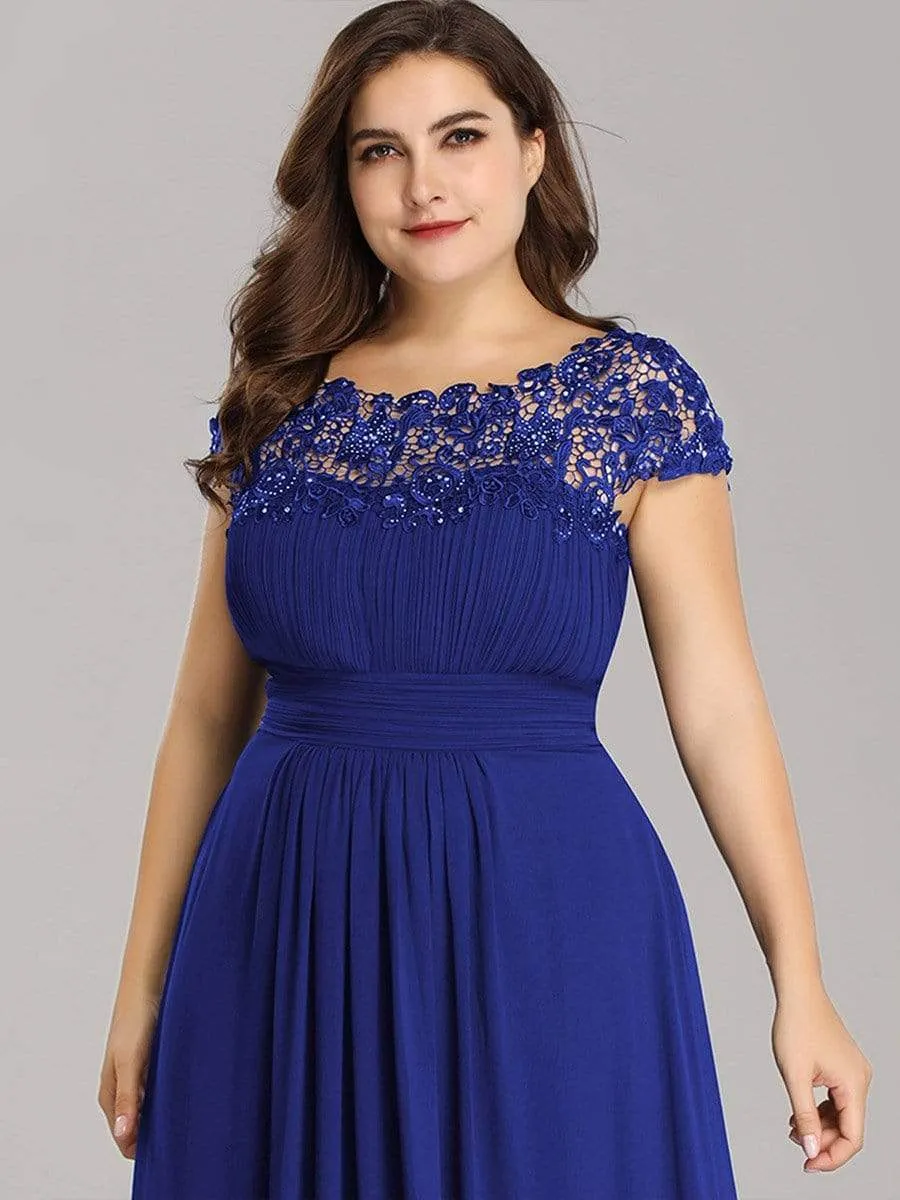 Elegant Flattering Maxi Plus Size Evening Dress