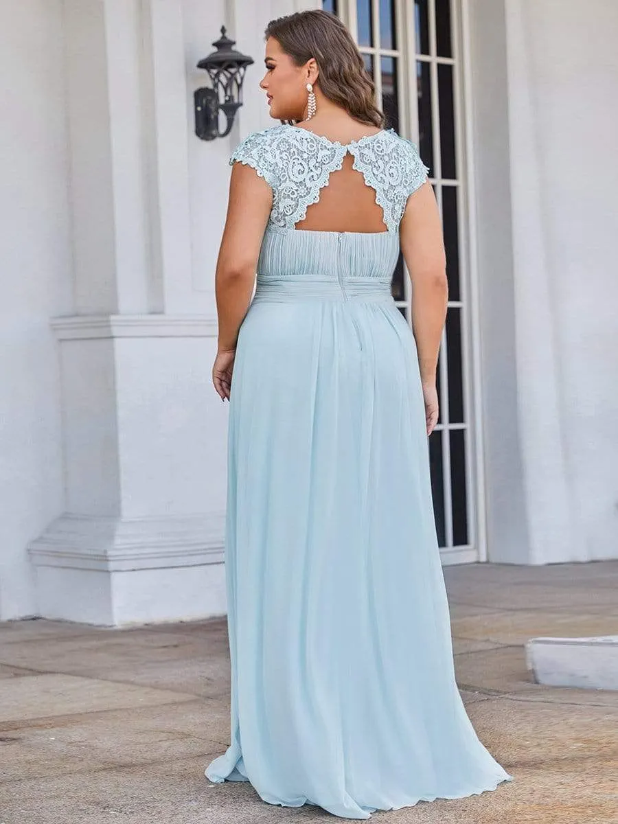Elegant Flattering Maxi Plus Size Evening Dress