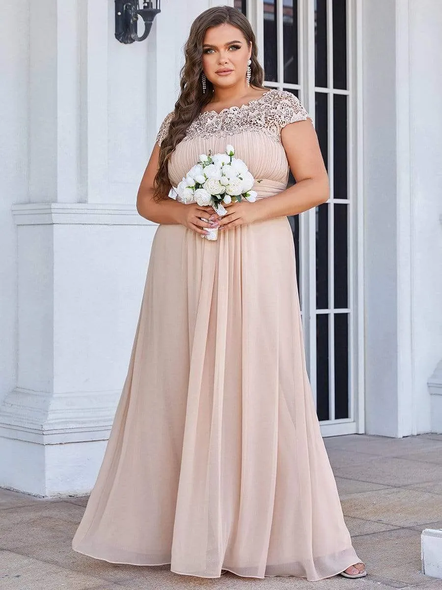 Elegant Flattering Maxi Plus Size Evening Dress