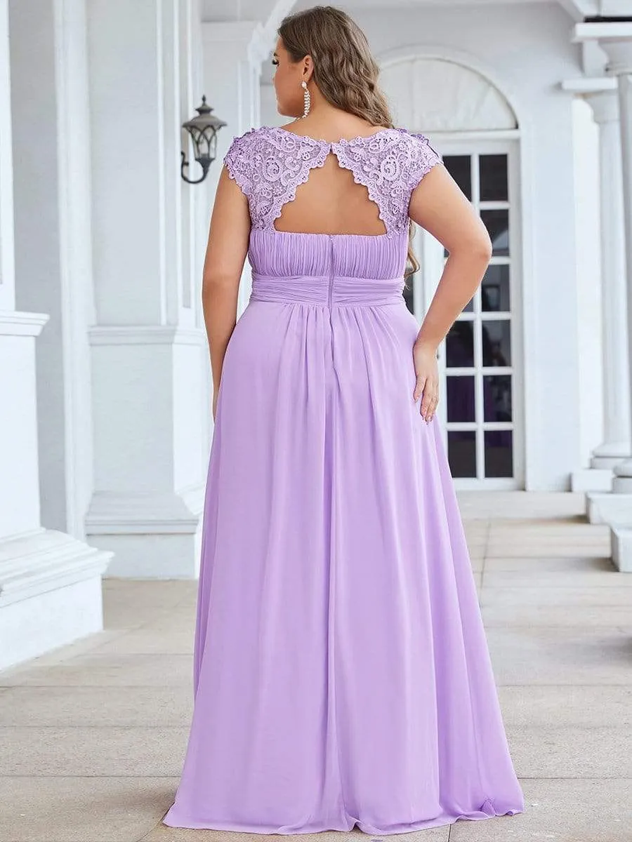 Elegant Flattering Maxi Plus Size Evening Dress