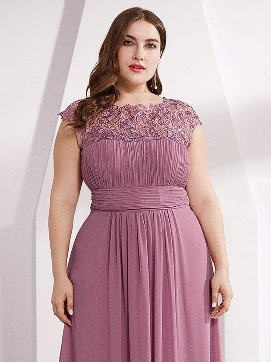 Elegant Flattering Maxi Plus Size Evening Dress