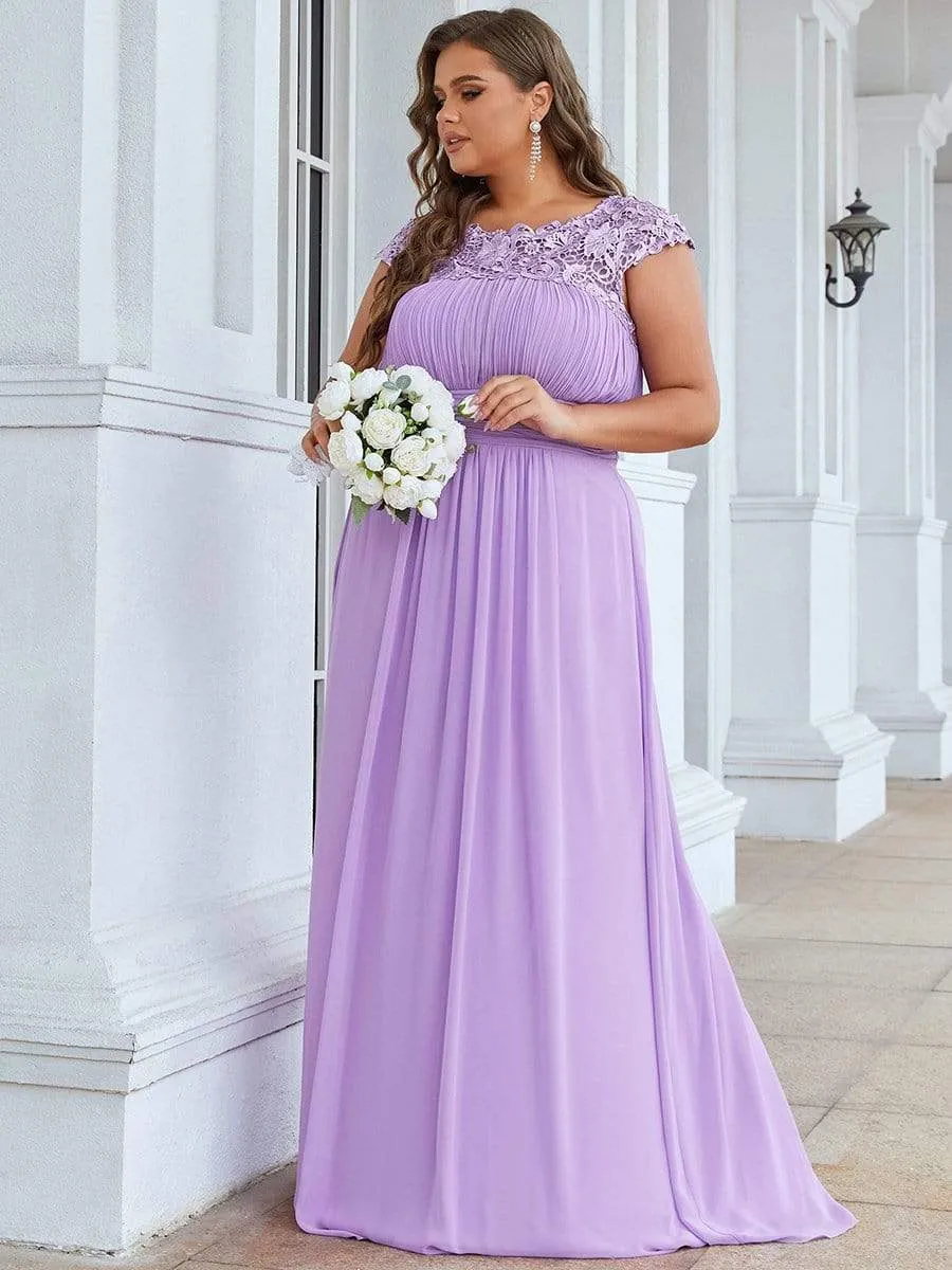 Elegant Flattering Maxi Plus Size Evening Dress