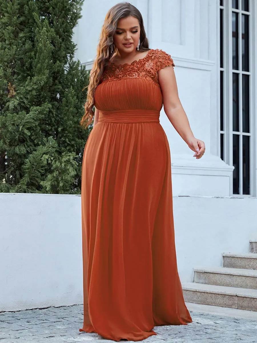 Elegant Flattering Maxi Plus Size Evening Dress