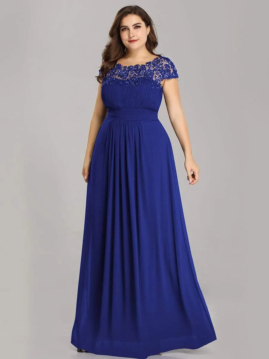Elegant Flattering Maxi Plus Size Evening Dress