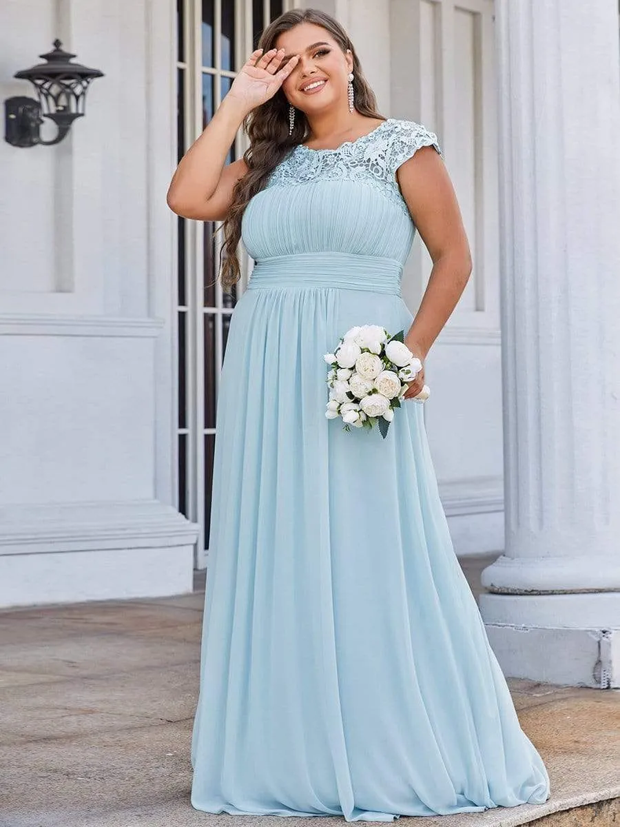 Elegant Flattering Maxi Plus Size Evening Dress