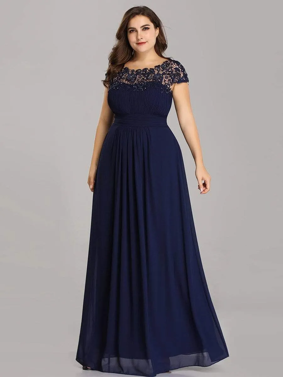 Elegant Flattering Maxi Plus Size Evening Dress