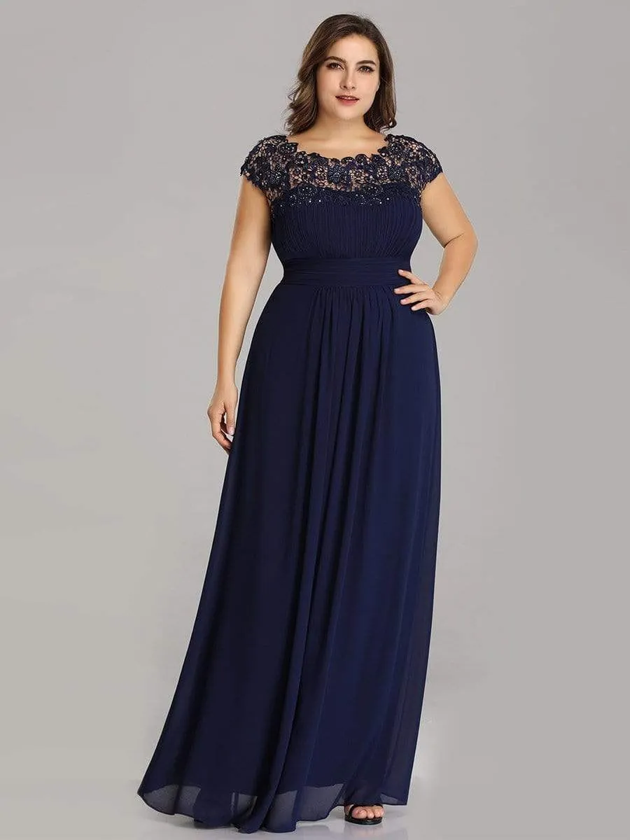 Elegant Flattering Maxi Plus Size Evening Dress