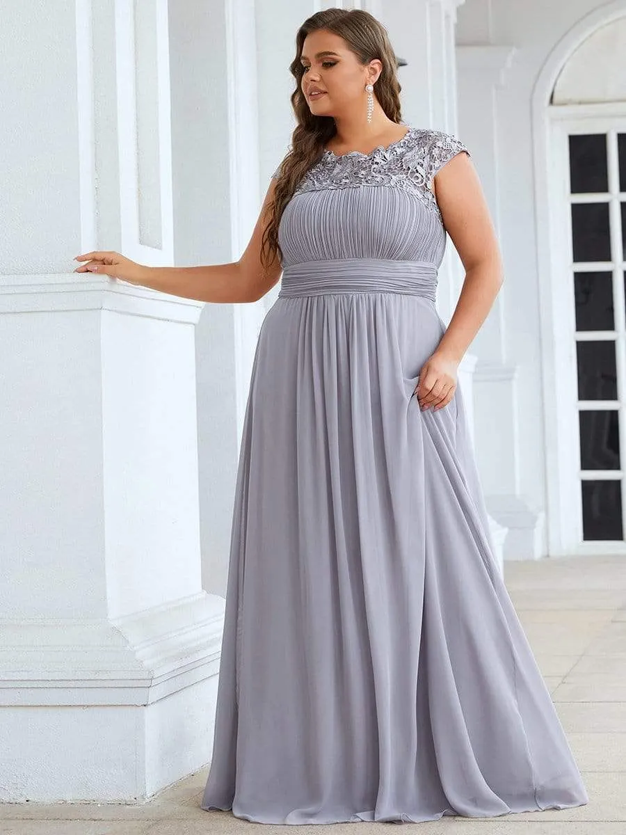Elegant Flattering Maxi Plus Size Evening Dress