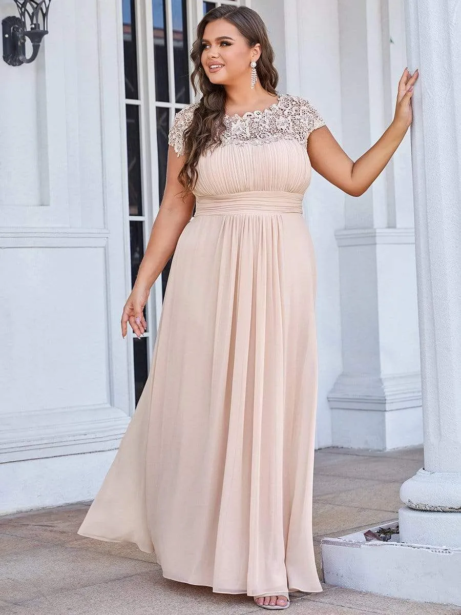 Elegant Flattering Maxi Plus Size Evening Dress