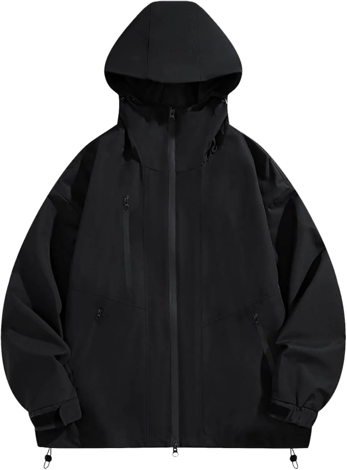 Finelylove Men's Rain Jacket Waterproof Gore Tex Hooded Hiking Windbreaker Outdoor Performance Softshell Jacket
