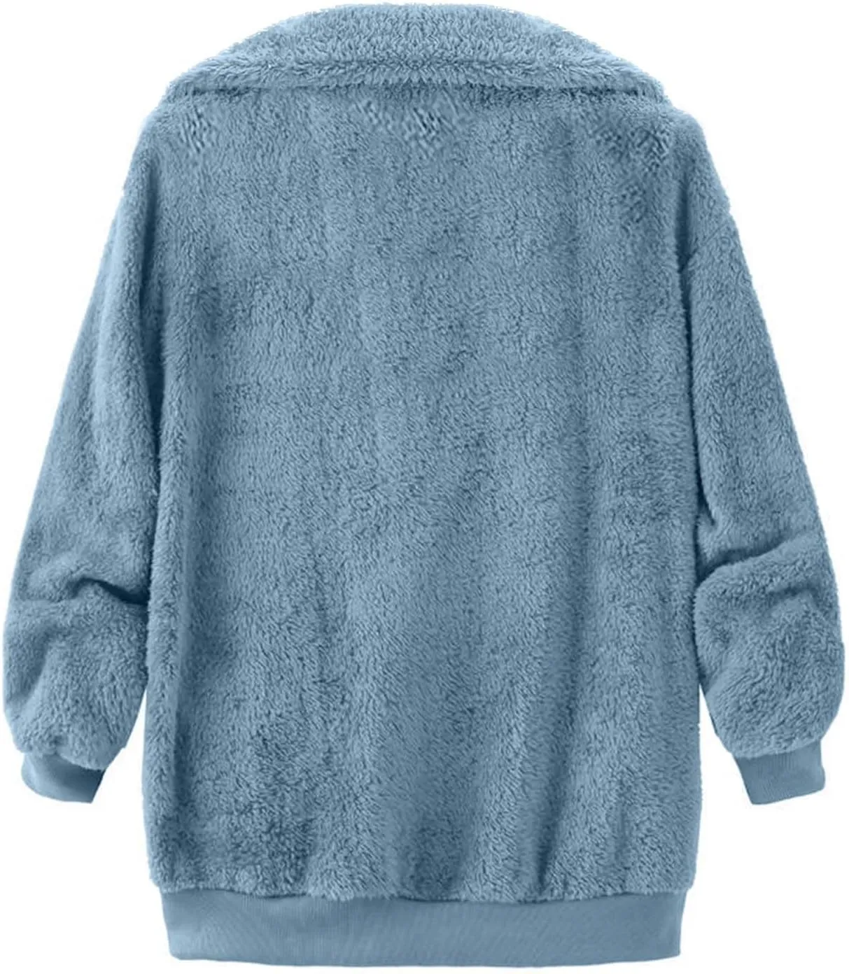 Fleece Jacket for Women Winter Warm Zip Up Stand Collar Coat Fluffy Sherpa Outerwear with Pockets
