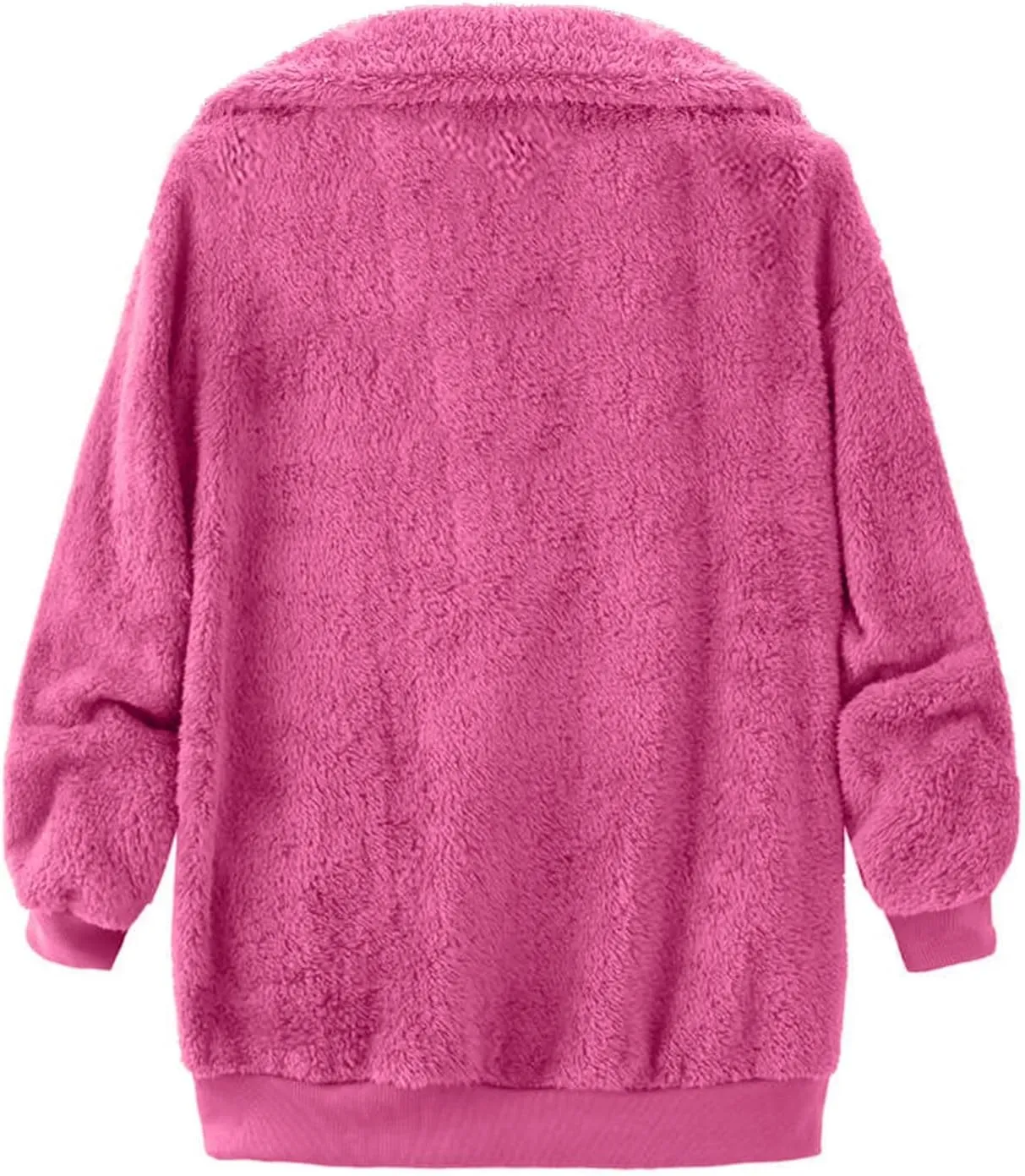 Fleece Jacket for Women Winter Warm Zip Up Stand Collar Coat Fluffy Sherpa Outerwear with Pockets