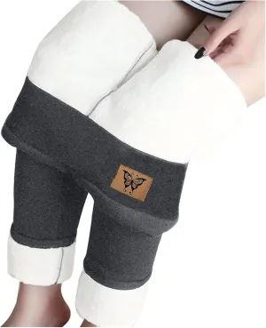 Fleece Lined Leggings Women Warm Thermal Legging Winter Pants Cold Weather Thick Velvet Tights Comfy Sherpa Snow Pants