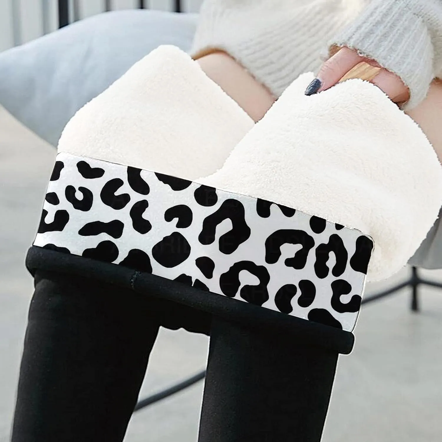 Fleece Lined Leggings Women Warm Thermal Legging Winter Pants Cold Weather Thick Velvet Tights Comfy Sherpa Snow Pants