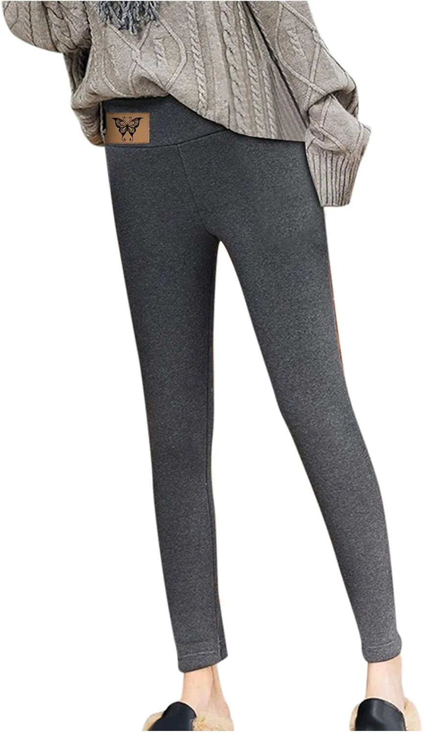 Fleece Lined Leggings Women Warm Thermal Legging Winter Pants Cold Weather Thick Velvet Tights Comfy Sherpa Snow Pants