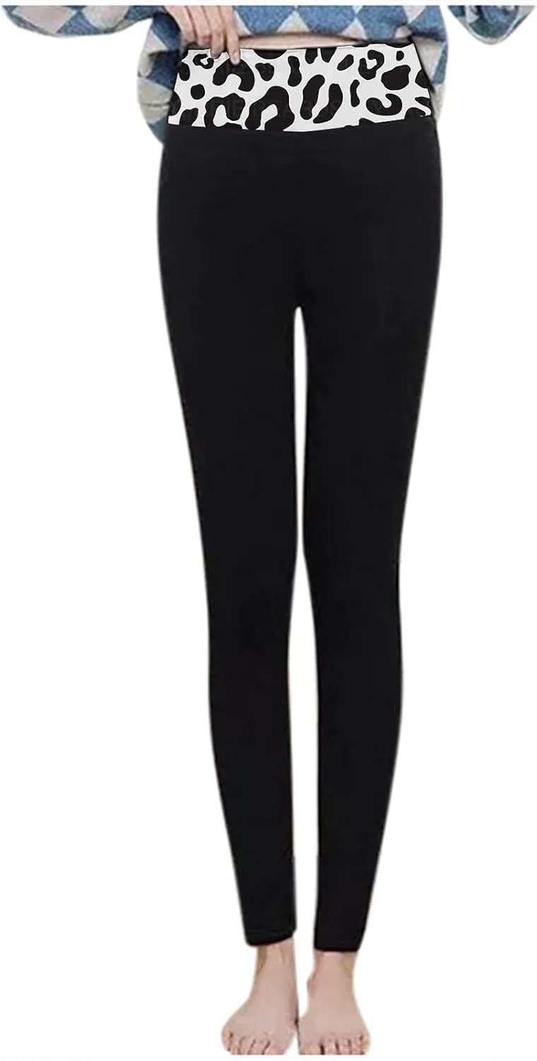 Fleece Lined Leggings Women Warm Thermal Legging Winter Pants Cold Weather Thick Velvet Tights Comfy Sherpa Snow Pants