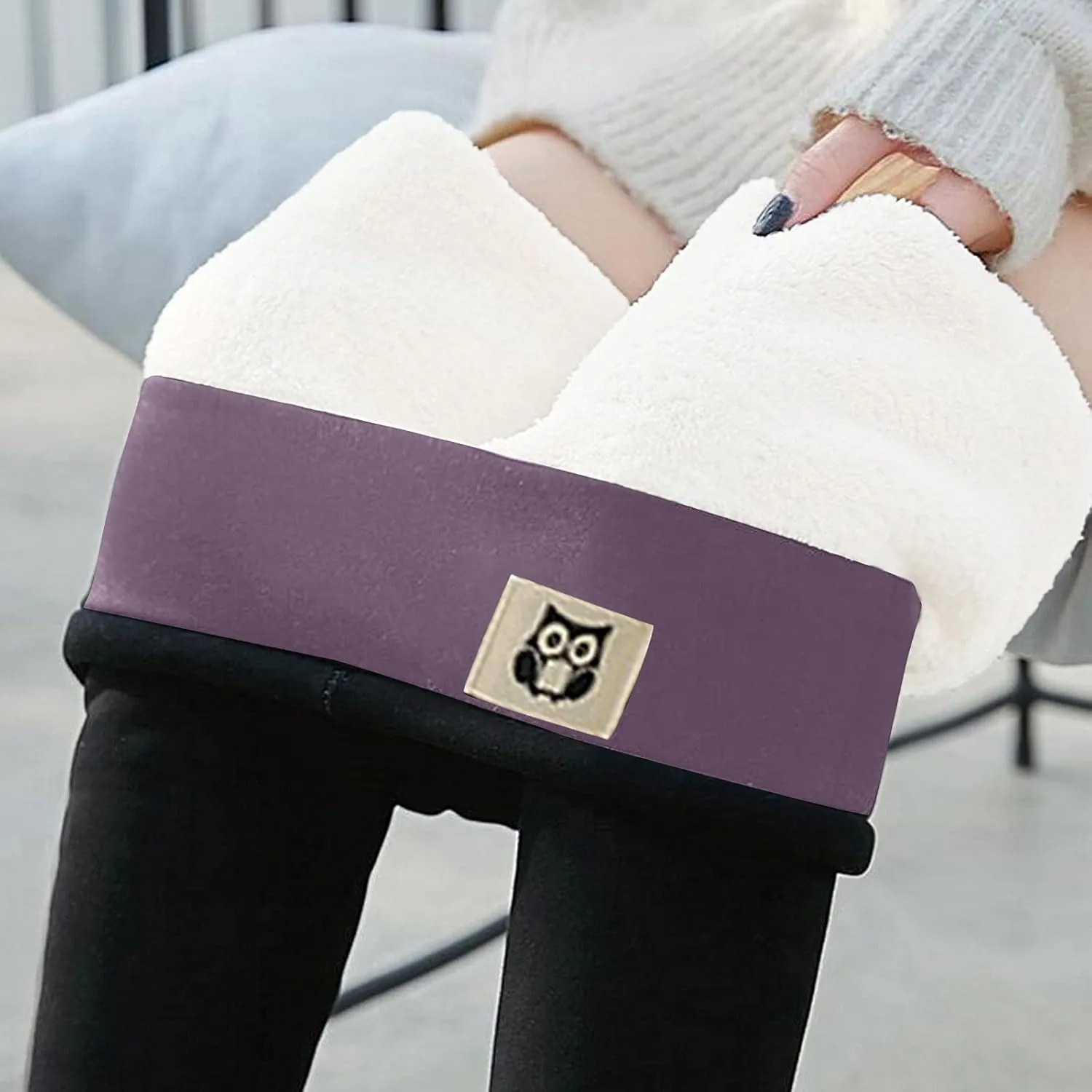 Fleece Lined Leggings Women Warm Thermal Legging Winter Pants Cold Weather Thick Velvet Tights Comfy Sherpa Snow Pants