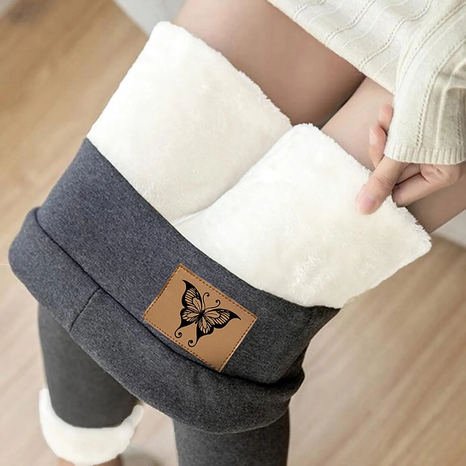Fleece Lined Leggings Women Warm Thermal Legging Winter Pants Cold Weather Thick Velvet Tights Comfy Sherpa Snow Pants