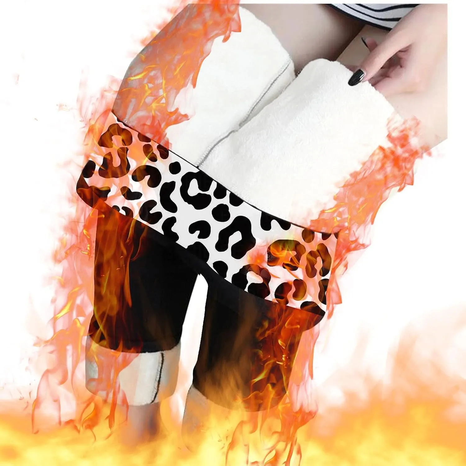 Fleece Lined Leggings Women Warm Thermal Legging Winter Pants Cold Weather Thick Velvet Tights Comfy Sherpa Snow Pants