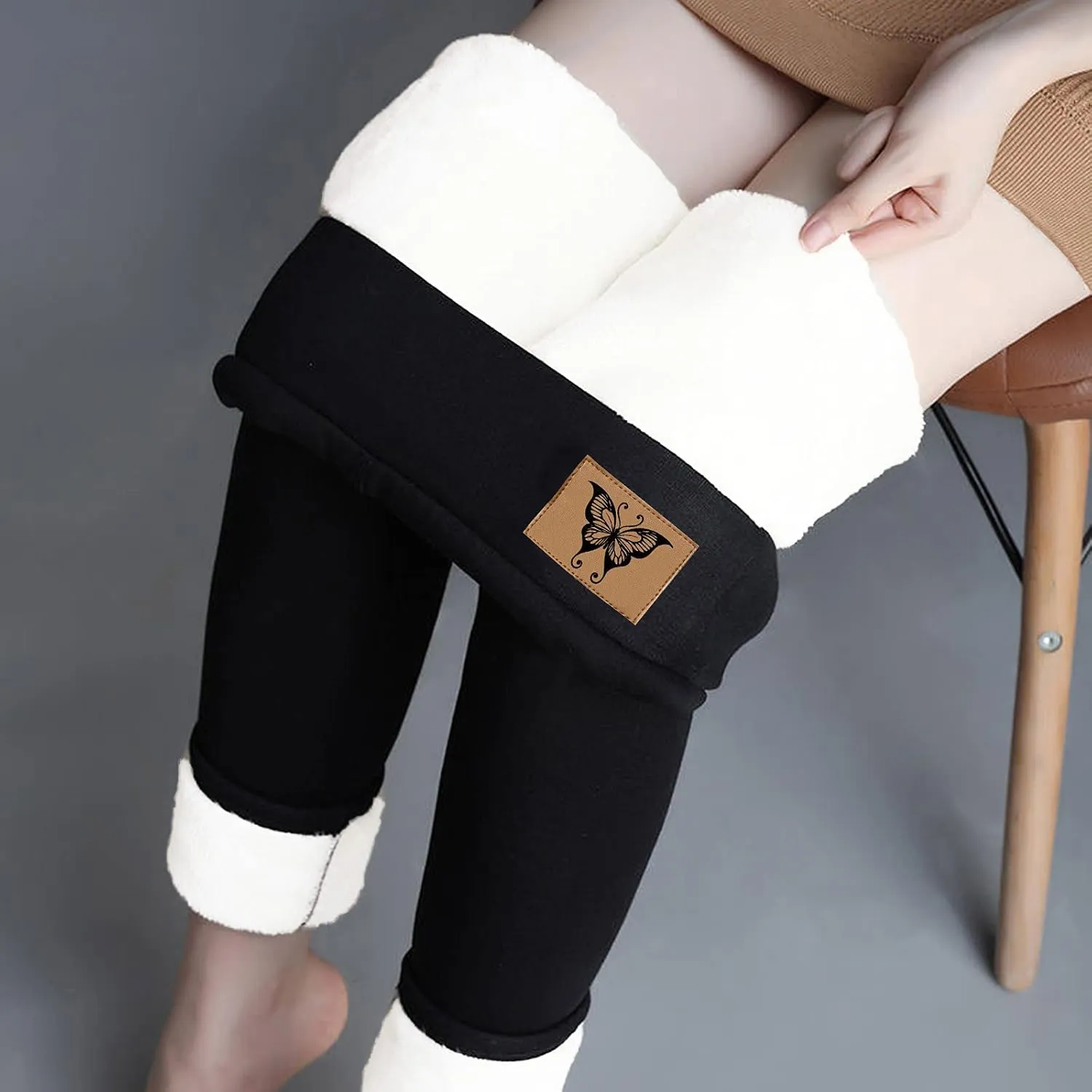 Fleece Lined Leggings Women Warm Thermal Legging Winter Pants Cold Weather Thick Velvet Tights Comfy Sherpa Snow Pants