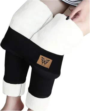 Fleece Lined Leggings Women Warm Thermal Legging Winter Pants Cold Weather Thick Velvet Tights Comfy Sherpa Snow Pants
