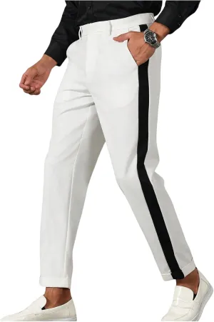 Floerns Men's Stretch Dress Pants Striped Side Work Business Suit Pants
