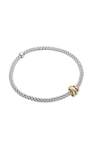 Fope Prima Flex'it Bracelet with Yellow, Rose & White Gold Rondells
