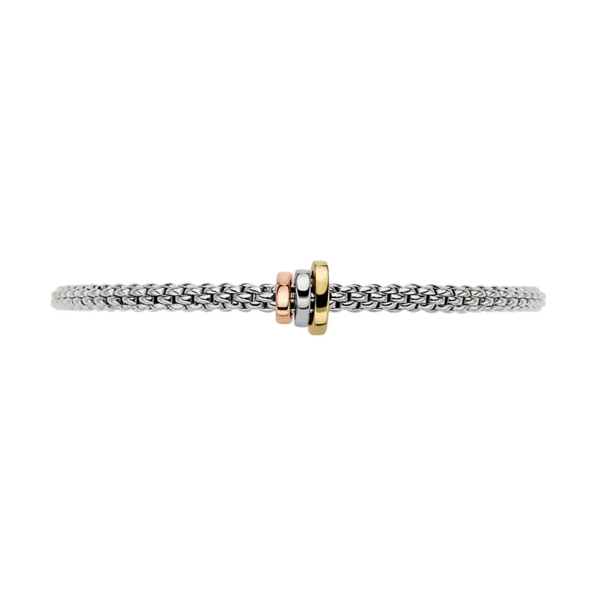 Fope Prima Flex'it Bracelet with Yellow, Rose & White Gold Rondells