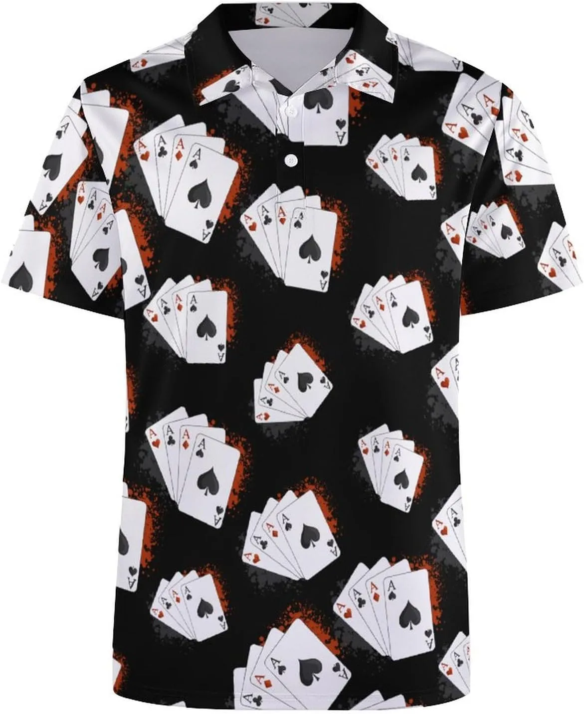 Four Aces Poker Playing Cards Women's Sport Shirt Short Sleeve Golf T-Shirt Tennis Quick Dry Casual Tops Print Work Shirt
