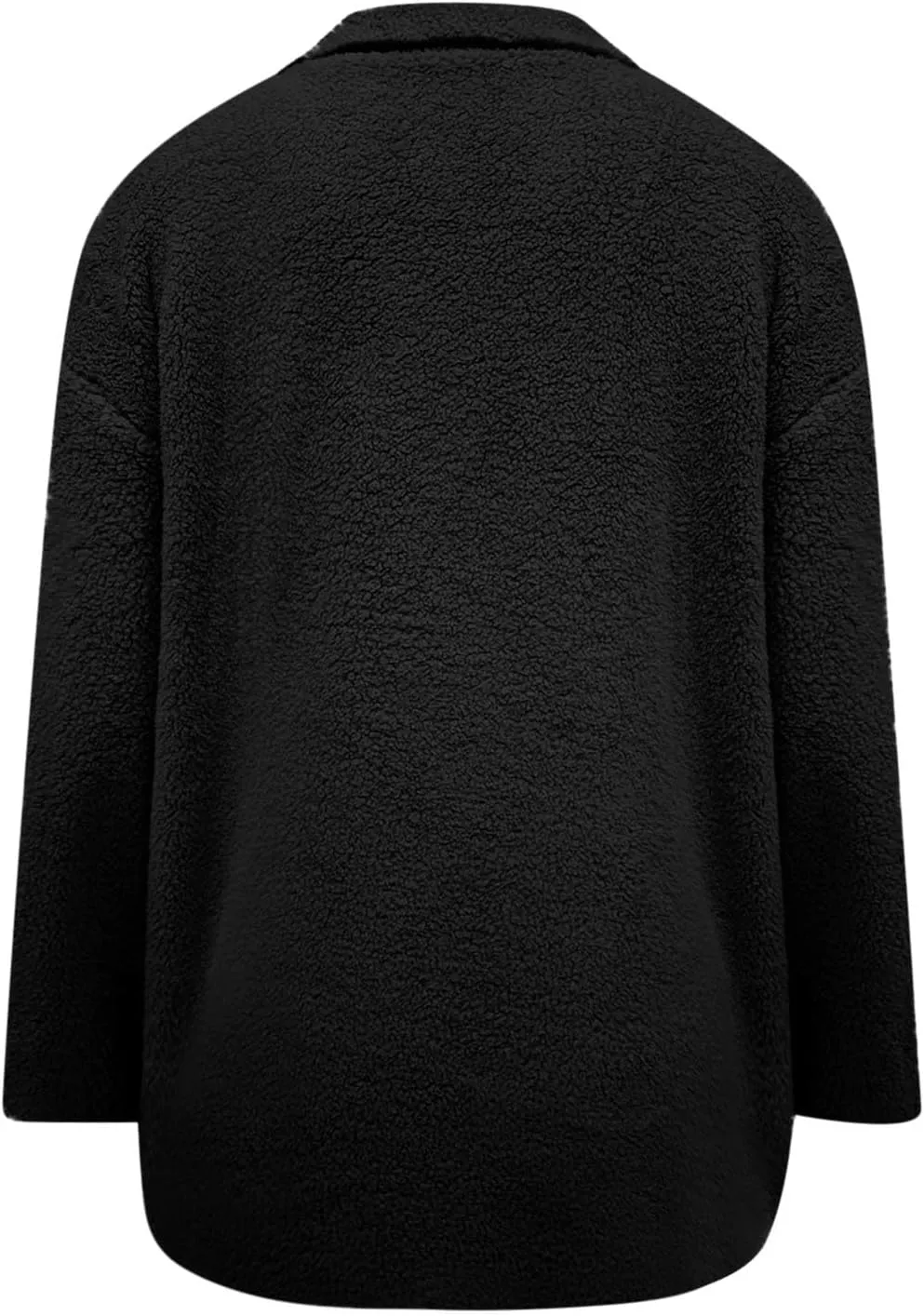 Fuzzy Fleece Jacket for Women Plus Size Button Down Lapel Sherpa Coats with Pocket Fluffy Winter Outerwear Warm Coat
