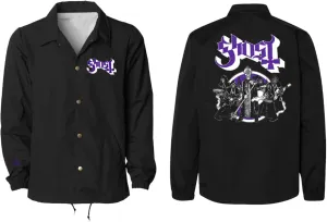 Ghost Road To Rome Coach Jacket, Windbreaker Water Resistant Jacket, Band Merchandise (Black)
