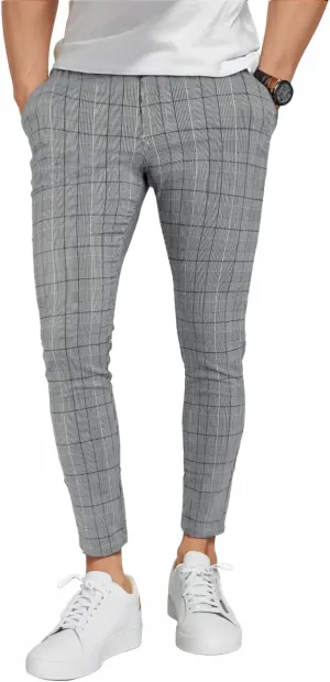 GINGTTO Mens Plaid Dress Pants Stretch Chino Pants Men Slim Fit