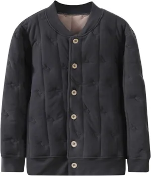 Girls Boys Winter Coat Fleece Lined Quilted Jacket Padded Coat Kids Button Down Cotton Thicken Warm Insulated Jacket