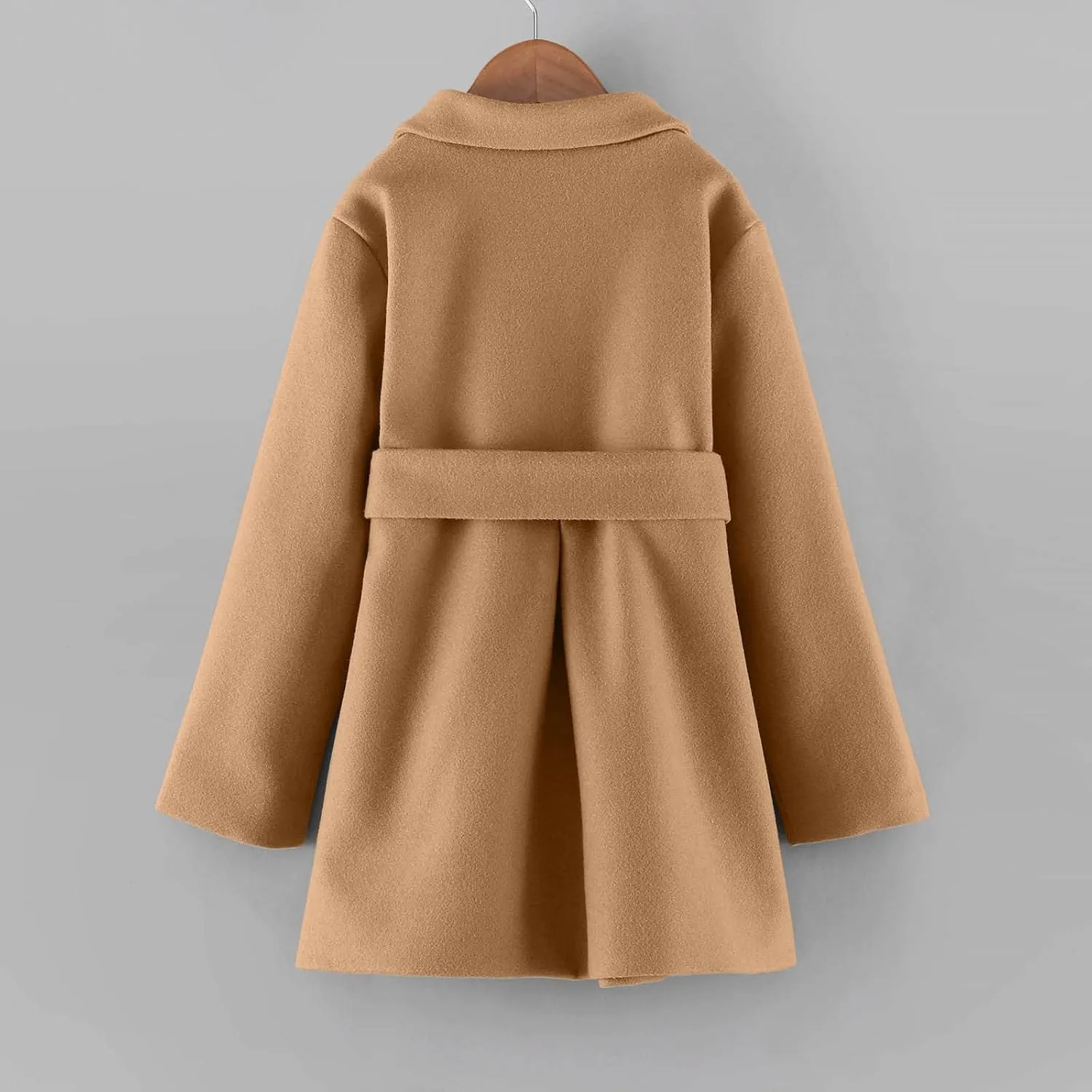 Girls Dress Coat Toddler Kids Winter Warm Jacket Long Sleeve Button Trench Coat Pocket Peacoat Outerwear