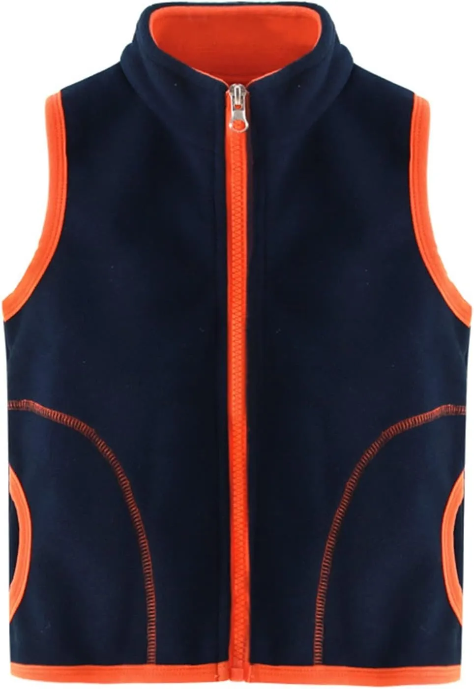 Girls' Full-Zip Polar Fleece Vest Jacket Kids Sleeveless Lightweight Outwear Windproof Coat Waistcoat with Pockets