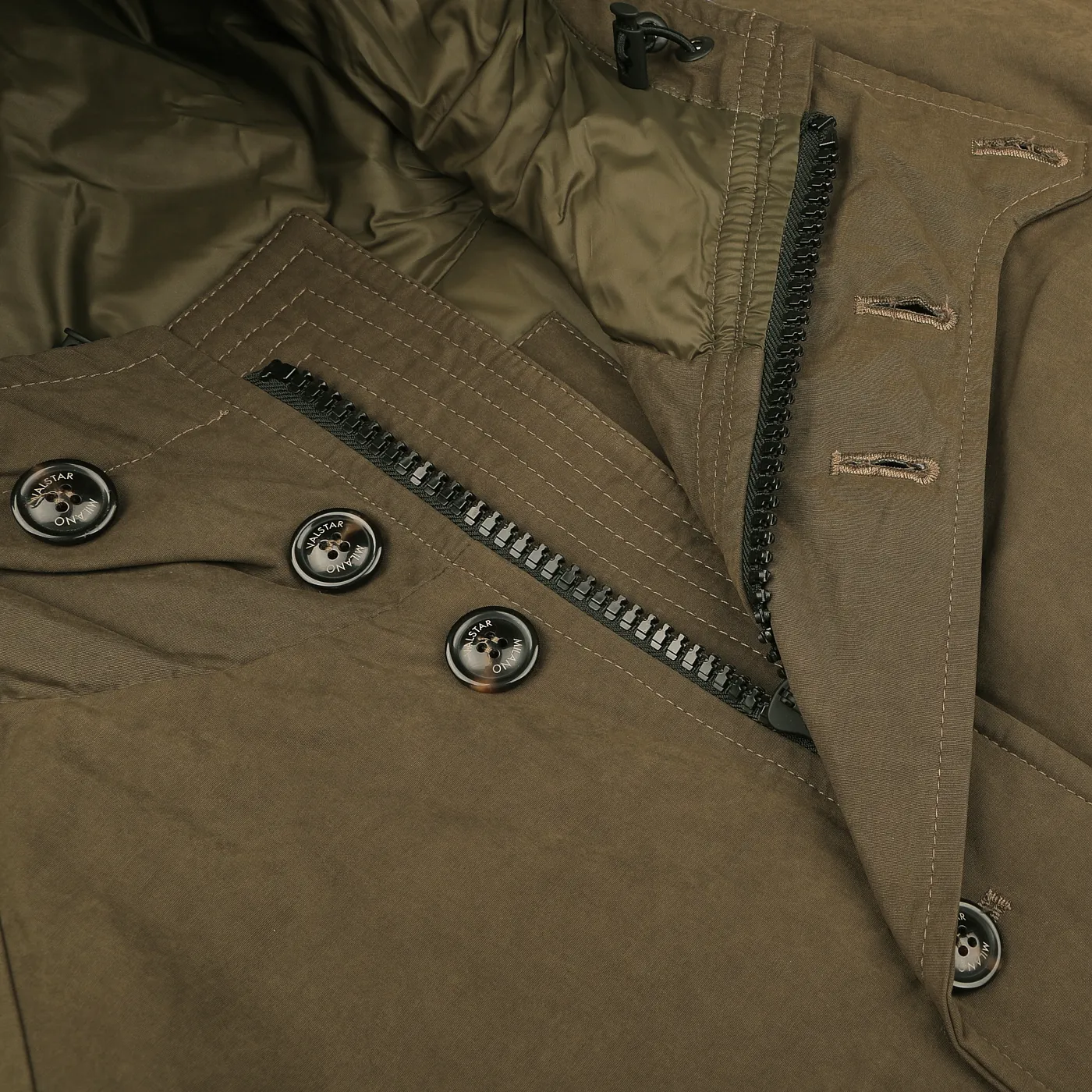 Green Waxed Cotton Down Padded Archive Jacket