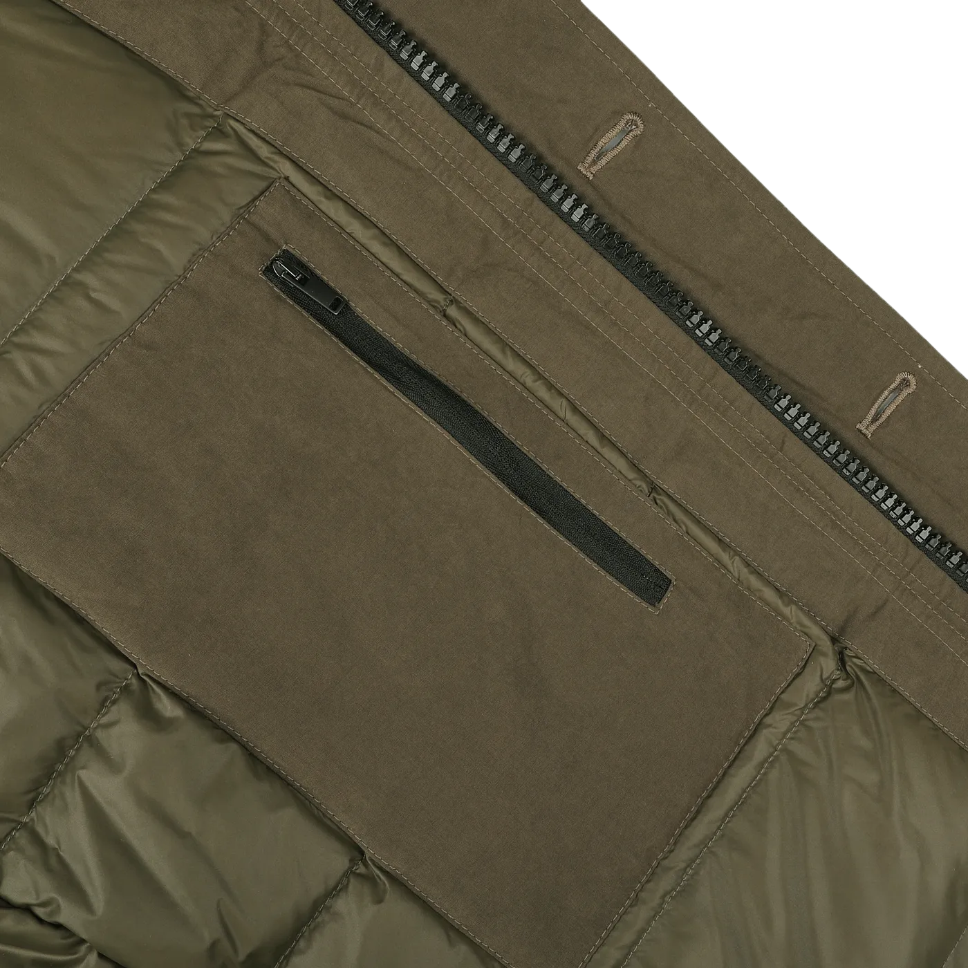 Green Waxed Cotton Down Padded Archive Jacket