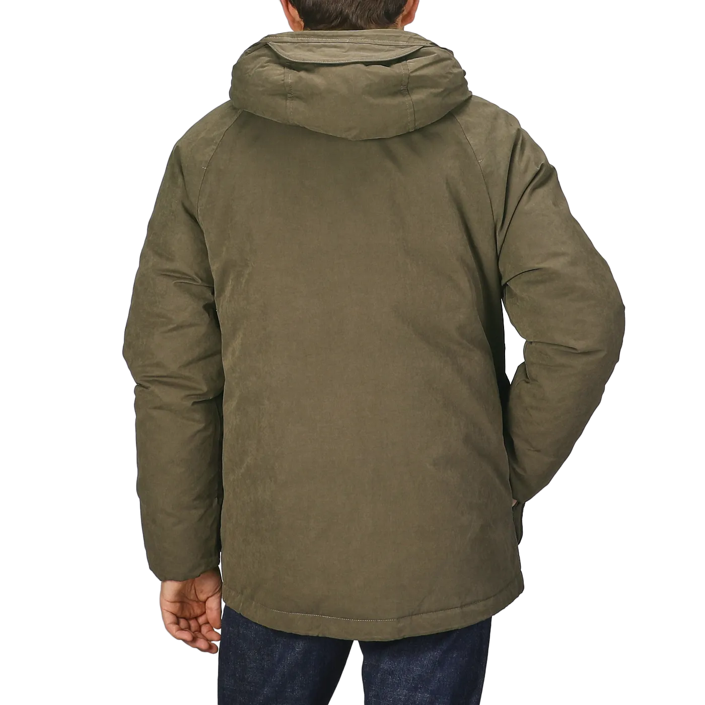 Green Waxed Cotton Down Padded Archive Jacket