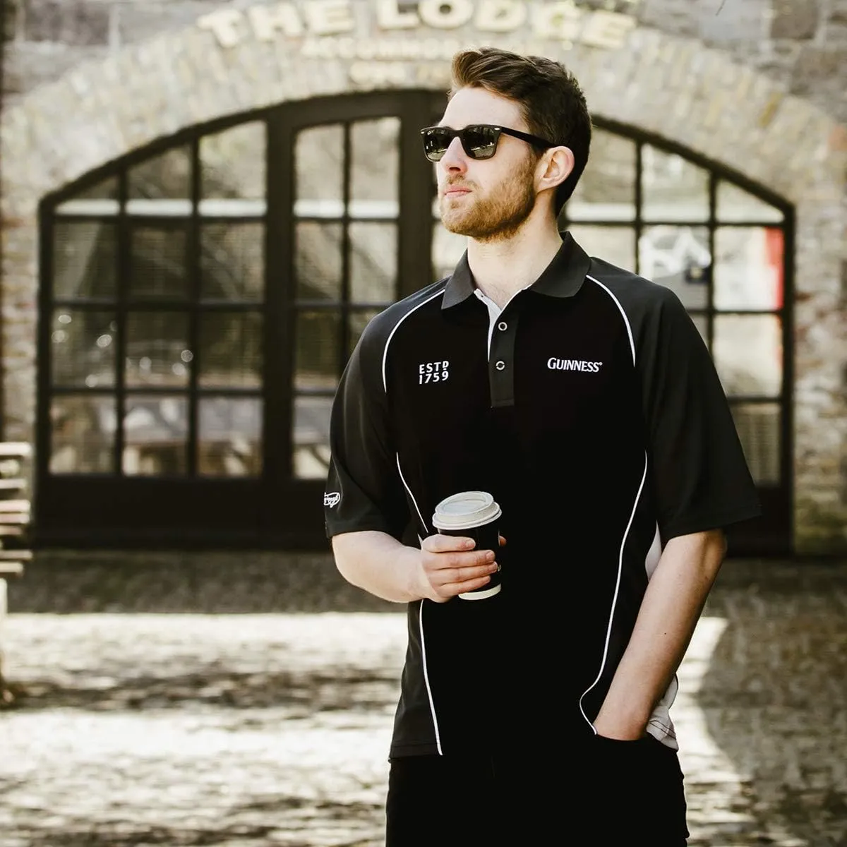 Guinness Performance Signature Golf Shirt Official Merchandise Polyester Paneled Sport Polo Shirt