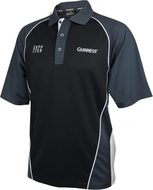 Guinness Performance Signature Golf Shirt Official Merchandise Polyester Paneled Sport Polo Shirt