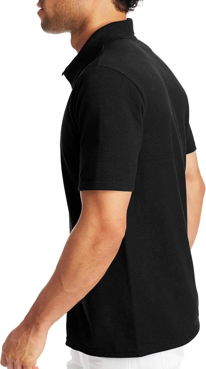 Hanes Mens X-Temp Short Sleeve Polo Shirt, Midweight Men's Shirt