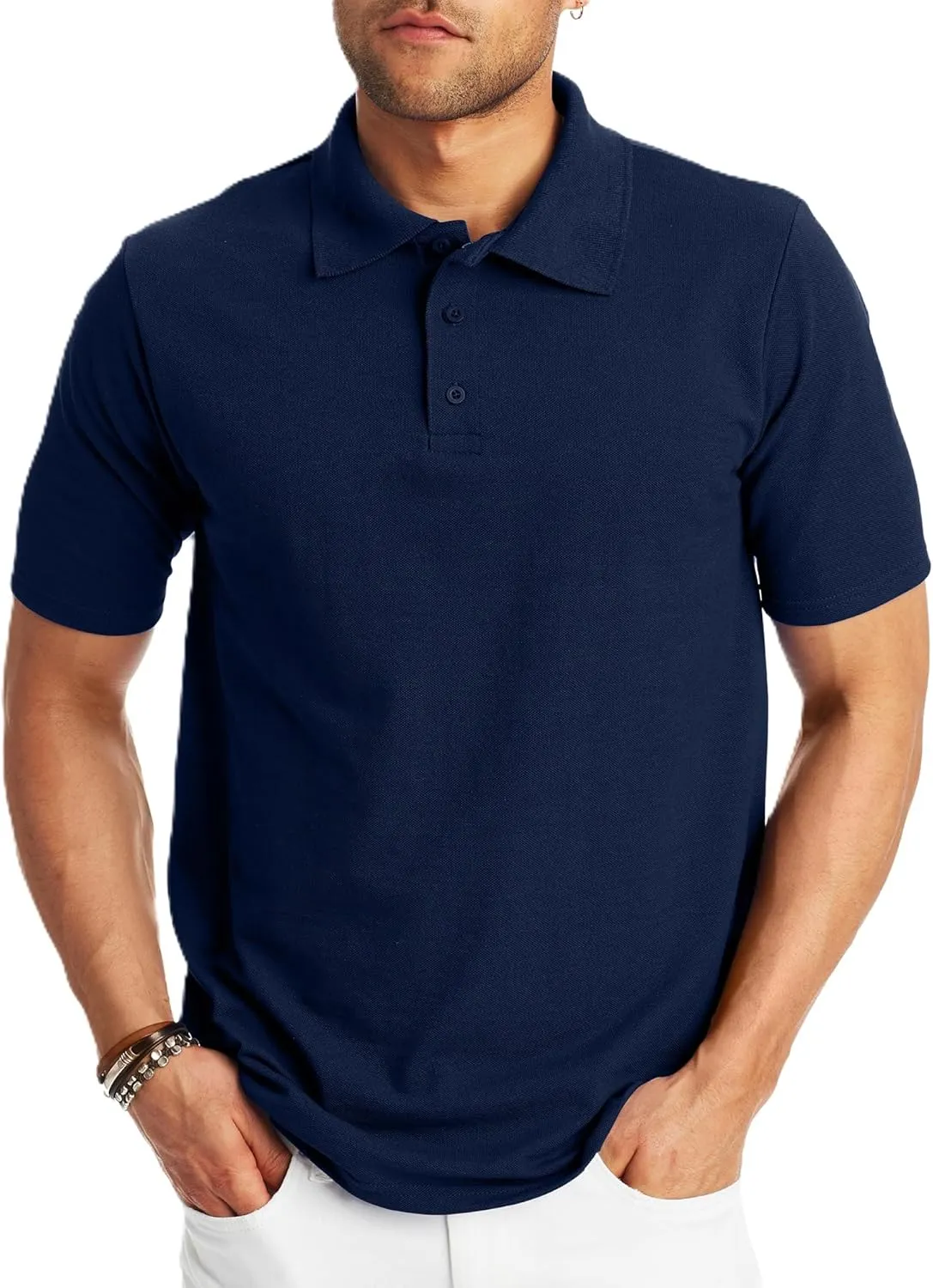 Hanes Mens X-Temp Short Sleeve Polo Shirt, Midweight Men's Shirt