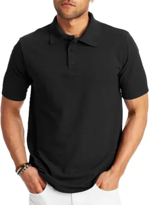 Hanes Mens X-Temp Short Sleeve Polo Shirt, Midweight Men's Shirt