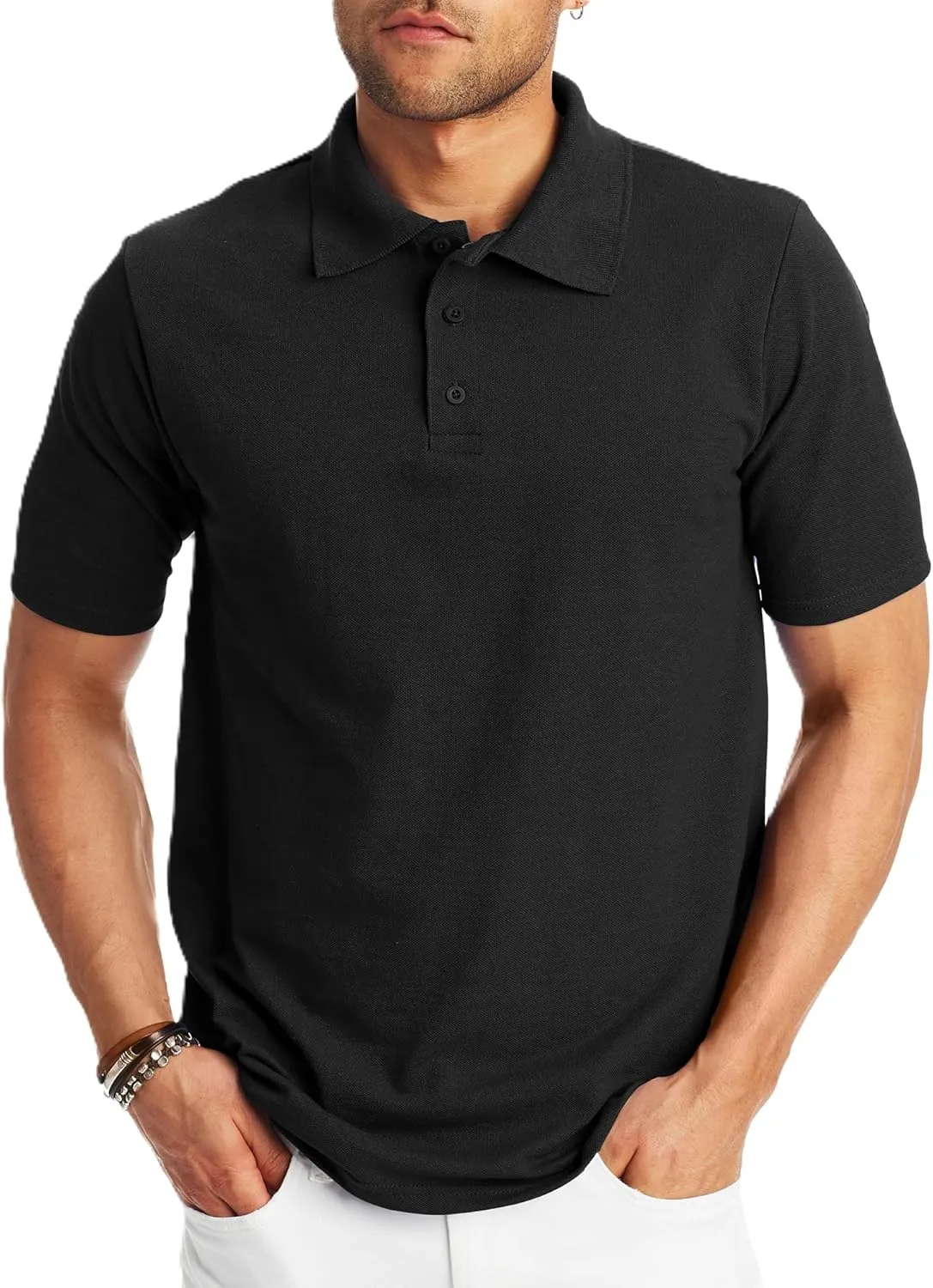 Hanes Mens X-Temp Short Sleeve Polo Shirt, Midweight Men's Shirt