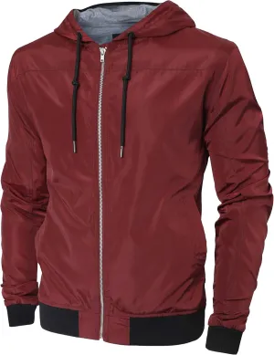 Hat and Beyond Mens Windbreaker Lightweight Two Tone Hooded Slim Fit Jacket