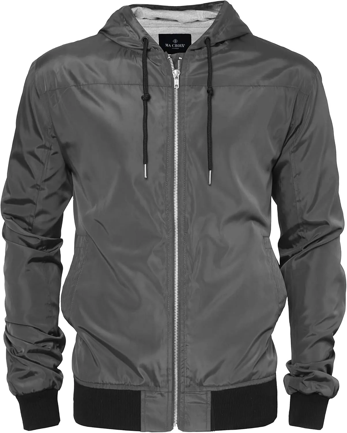 Hat and Beyond Mens Windbreaker Lightweight Two Tone Hooded Slim Fit Jacket