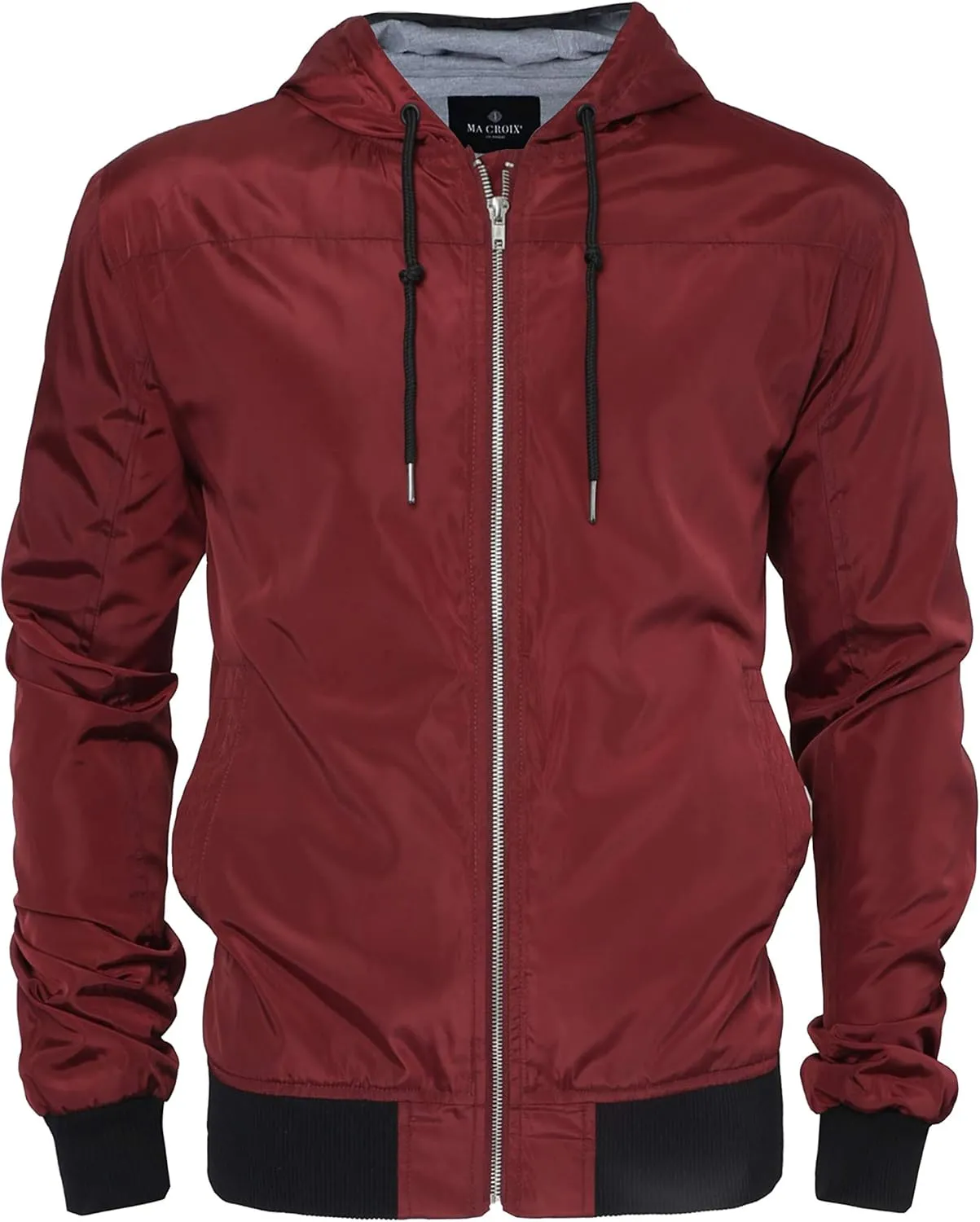 Hat and Beyond Mens Windbreaker Lightweight Two Tone Hooded Slim Fit Jacket