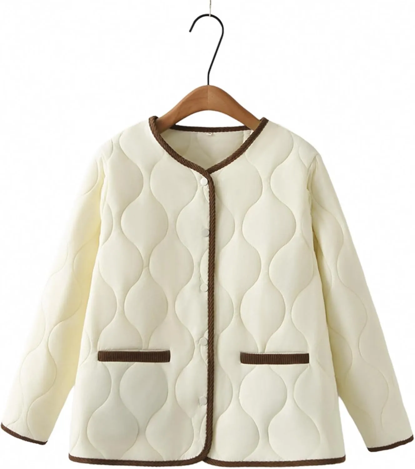 hlysgo Womens Lightweight Jackets Long Sleeve Casual Padded Cotton Coat Fall Fashion Quilted Jackets Spring Outerwear