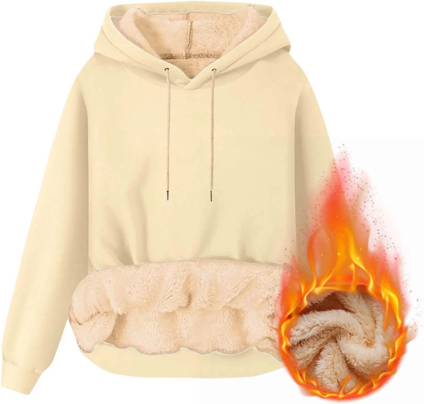 Hoodies for Men Heavyweight Fleece Lined Hoodie Thick Winter Pullover Warm Hooded Sweatshirt Thermal Windproof Jacket