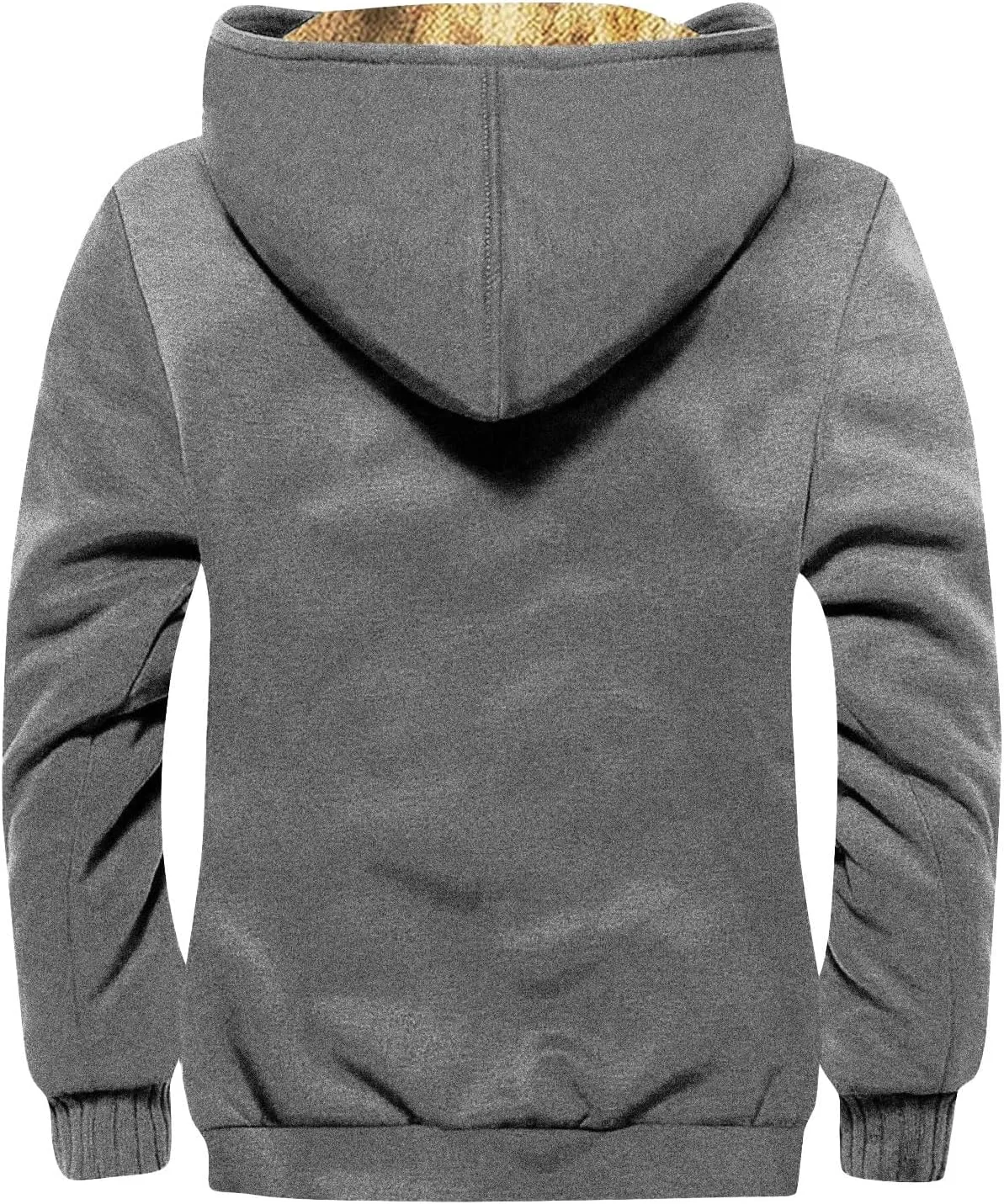 Hoodies for Men Zip Up Sweashirts Flannel Shirt Plaid Zip Up Sherpa Hooded Sweatshirt Warm Winter Coat